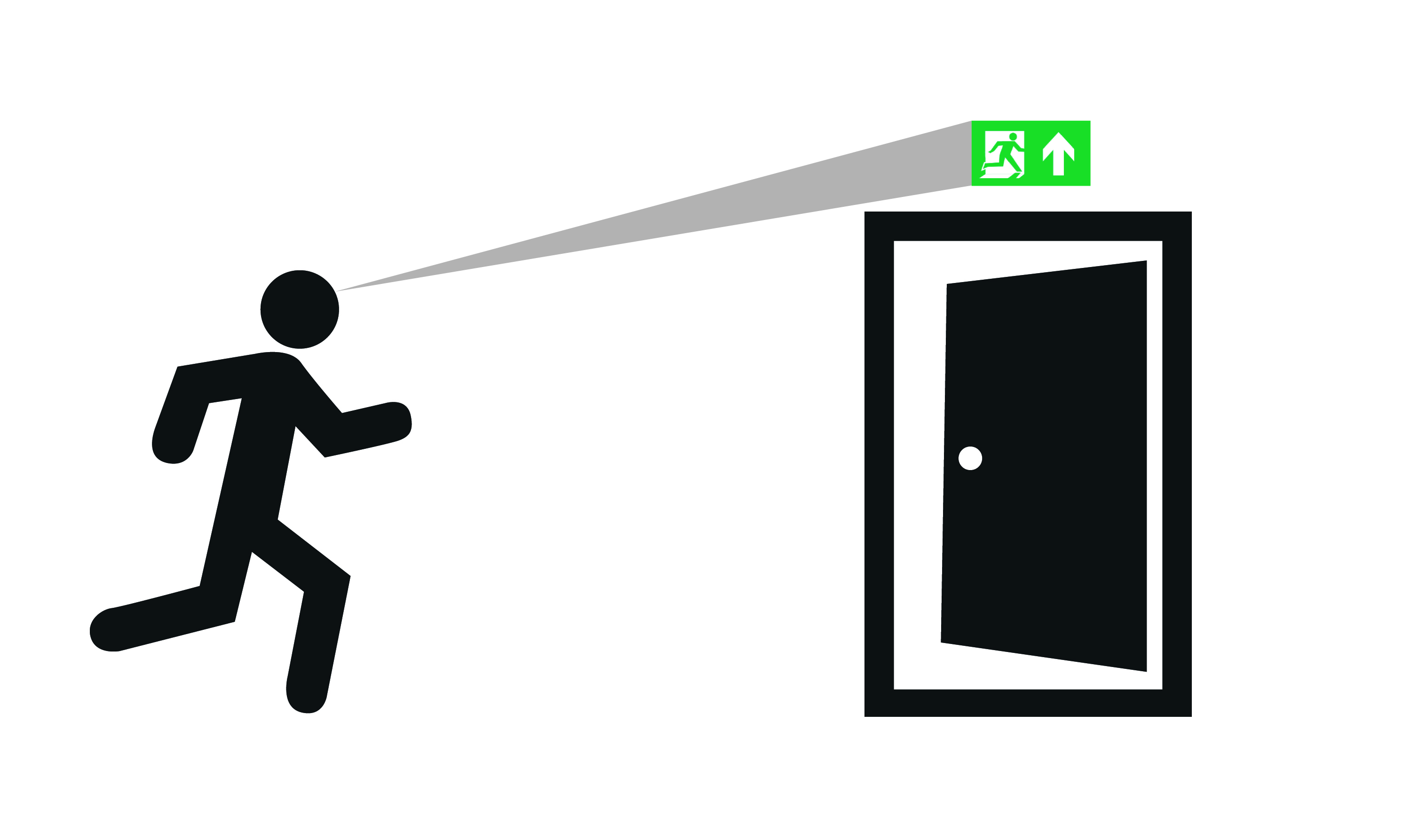 Internal exit sign viewing distance
