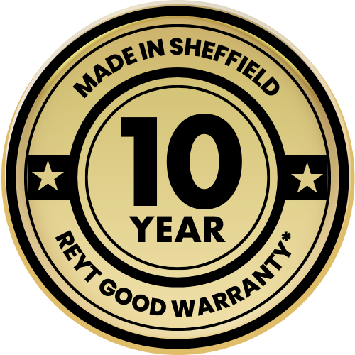 Made in Sheffield - 10 Year Warranty MIB Logo png